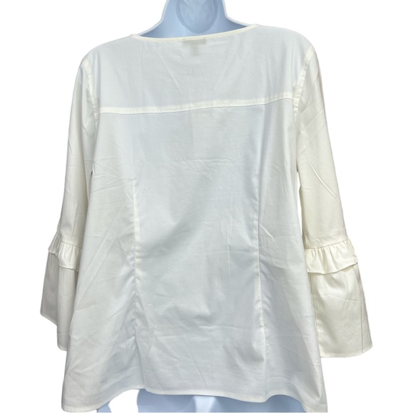SzLP Talbots White 3/4 Sleeve with Bow Blouse NWT - Picture 4 of 6